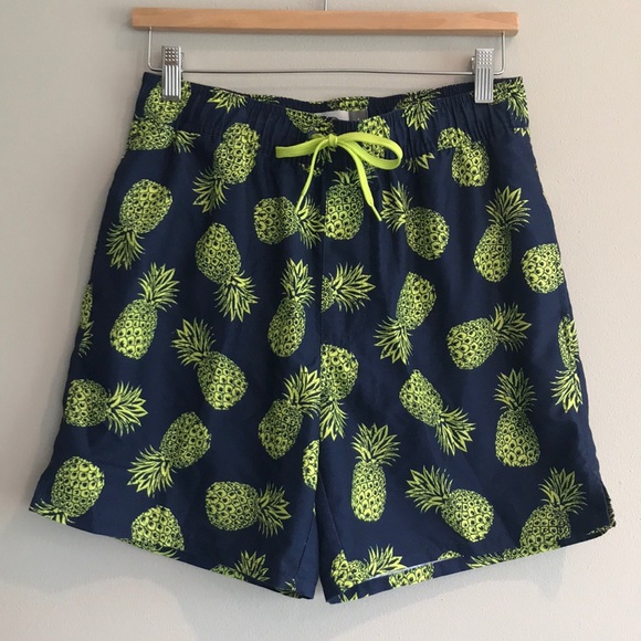 old navy pineapple swim trunks